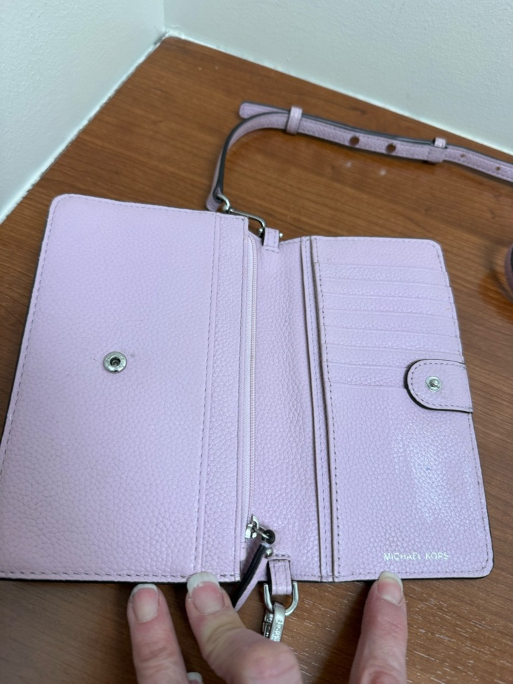 Michael Kors Lilac Pebbled Leather Phone Crossbody - Picture 6 of 12